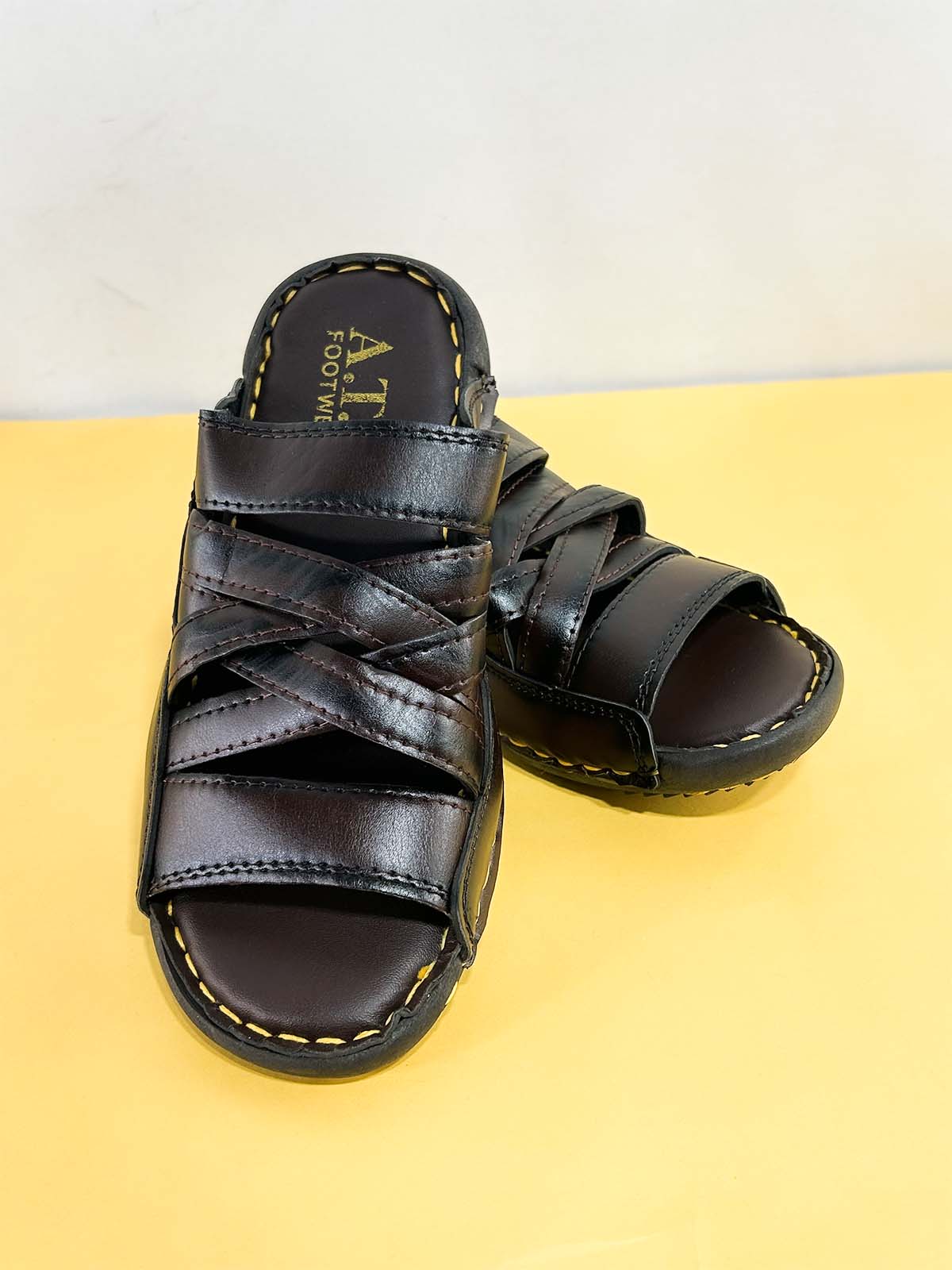 Dark Brown Casual Slippers for Men MC142