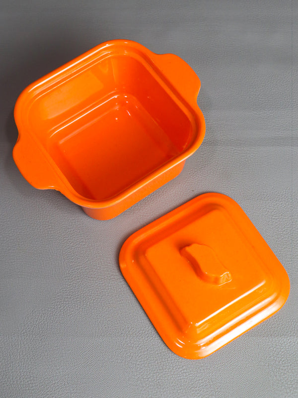 Orange Melamine Square Shape Mini Bowl