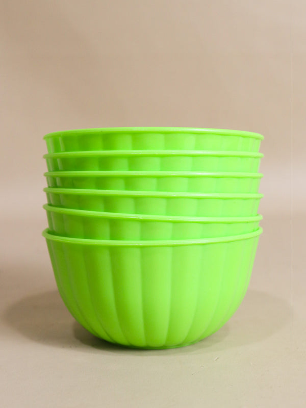 Light Green Pack Of 6 Plastic Bowls MB14