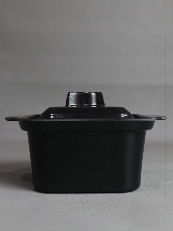 Black Melamine Square Shape Mini Bowl