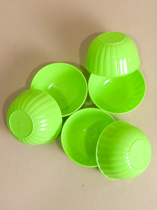 Light Green Pack Of 6 Plastic Bowls MB14