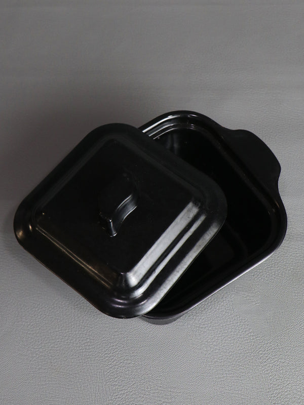 Black Melamine Square Shape Mini Bowl