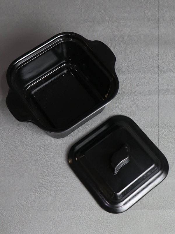 Black Melamine Square Shape Mini Bowl