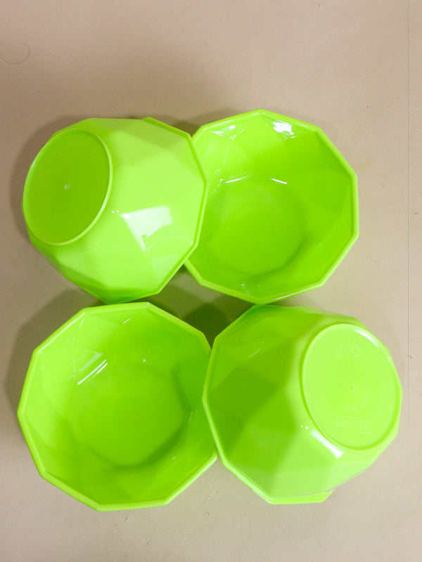 Light Green Pack Of 4 Plastic Bowls MB15