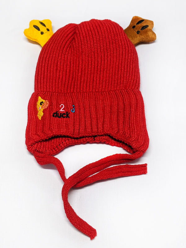 Red Beanie Winter Caps For Kids/Unisex Winter Hat/Warm Knitted Beanie for Kids KWC14