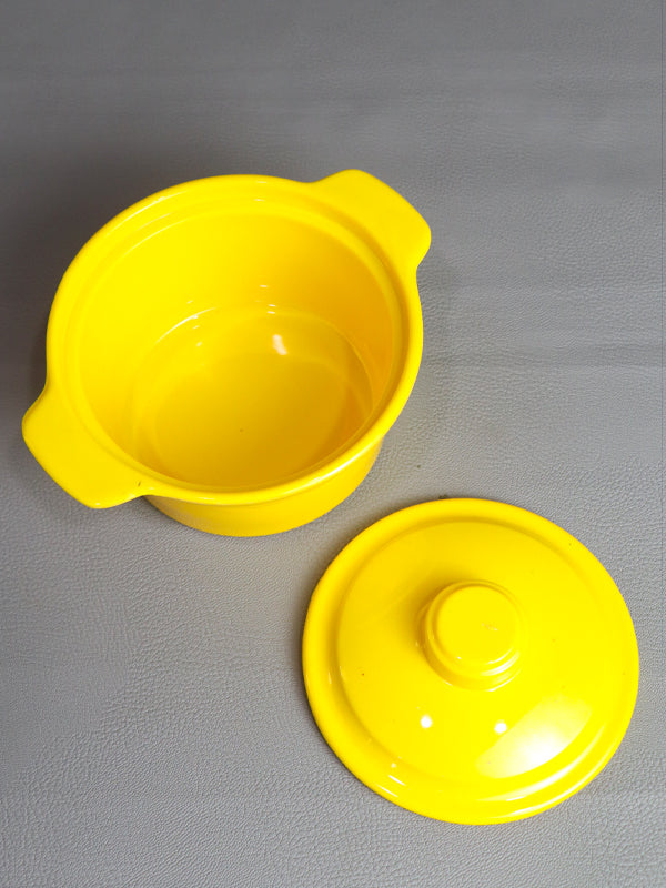 Yellow Melamine Circle Shape Mini Bowl