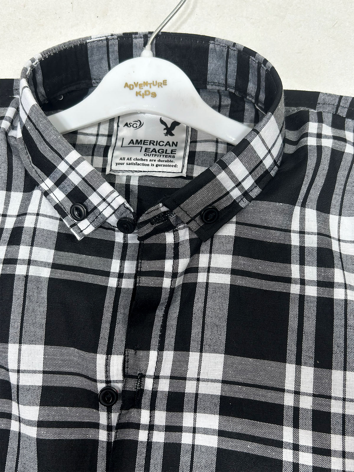 AE Black Check Casual Shirt For Men MCS149