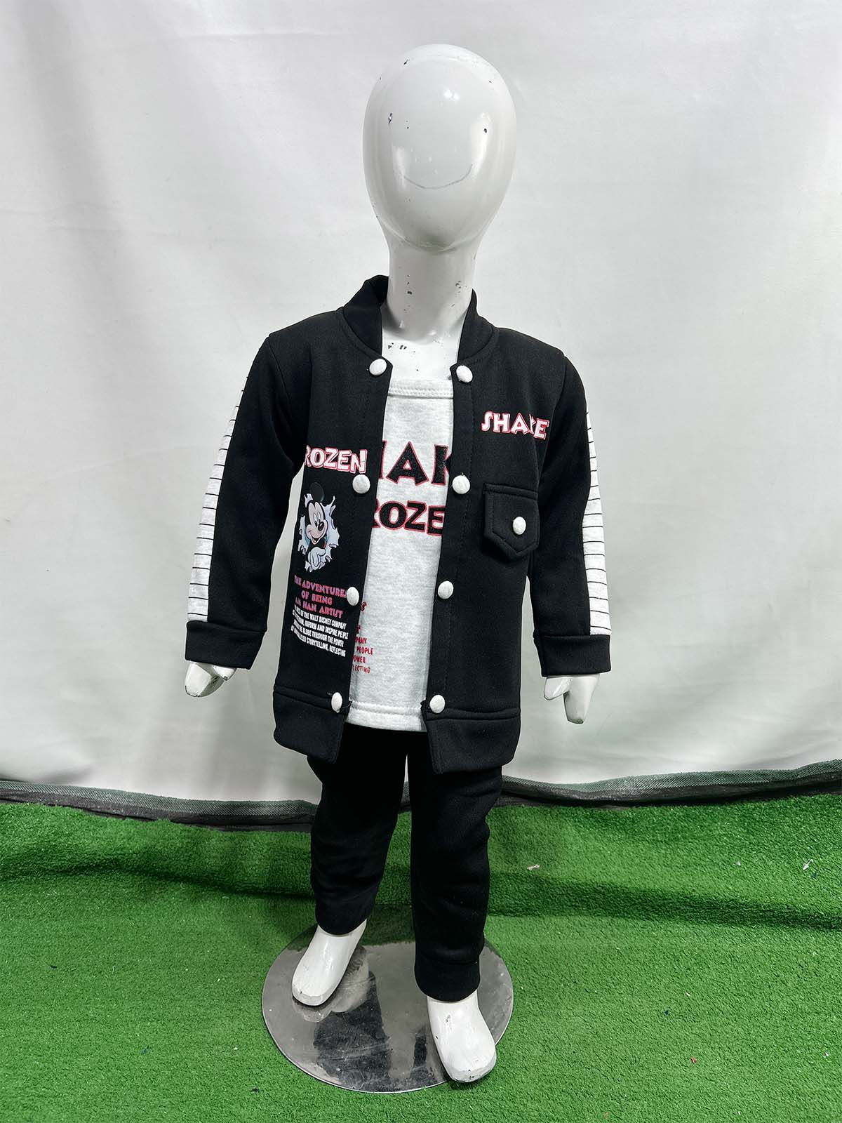 1Yr - 4Yrs Fleece Frozen Black Suit For Kids SF BS569