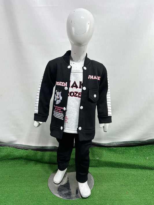 1Yr - 4Yrs Fleece Frozen Black Suit For Kids SF BS569