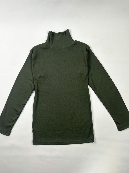 Men's Green Plain High Neck MH14