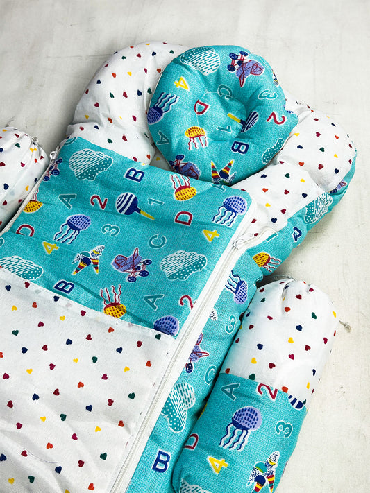 0Mth - 3Mth Light Sea Blue 4Pcs Gift Set for Newborn NBGS395