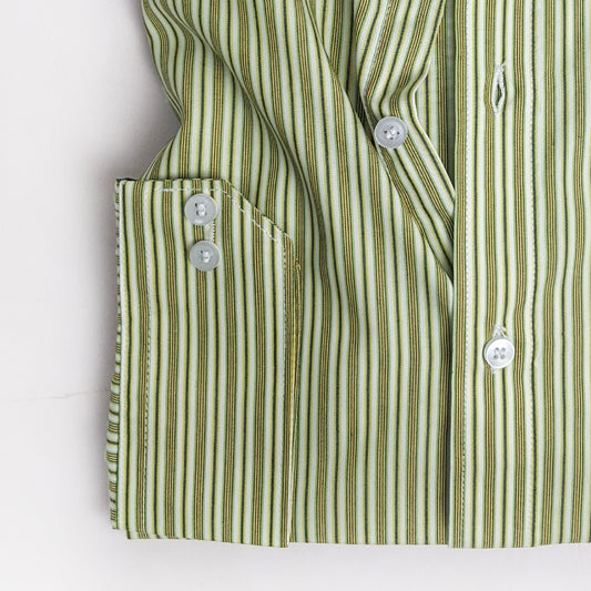 Light Green Lines Formal Dress Shirt For Men AN MFS106