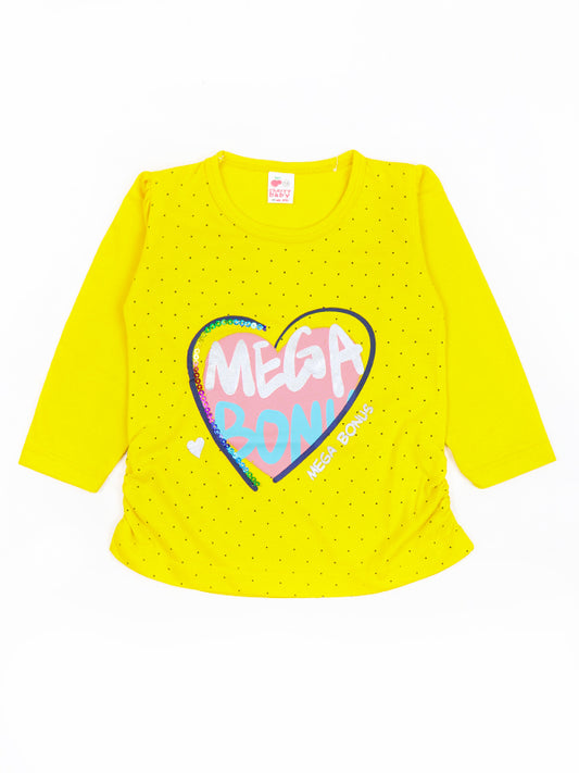 GTS03 MZ Girls T-Shirt 1 Yrs - 4 Yrs Mega Yellow