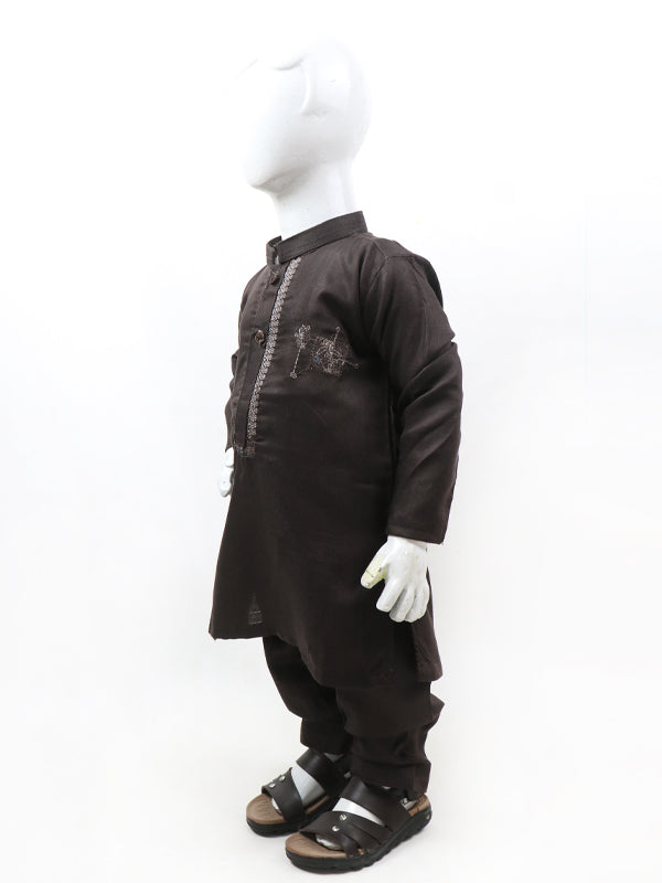 BKS23 IQ Boys Shalwar Kameez Suit 2Yrs - 14Yrs Brown