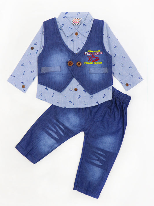 MZ Newborn Baba Suit 0Mth - 6Mth Fish Tale Light Blue
