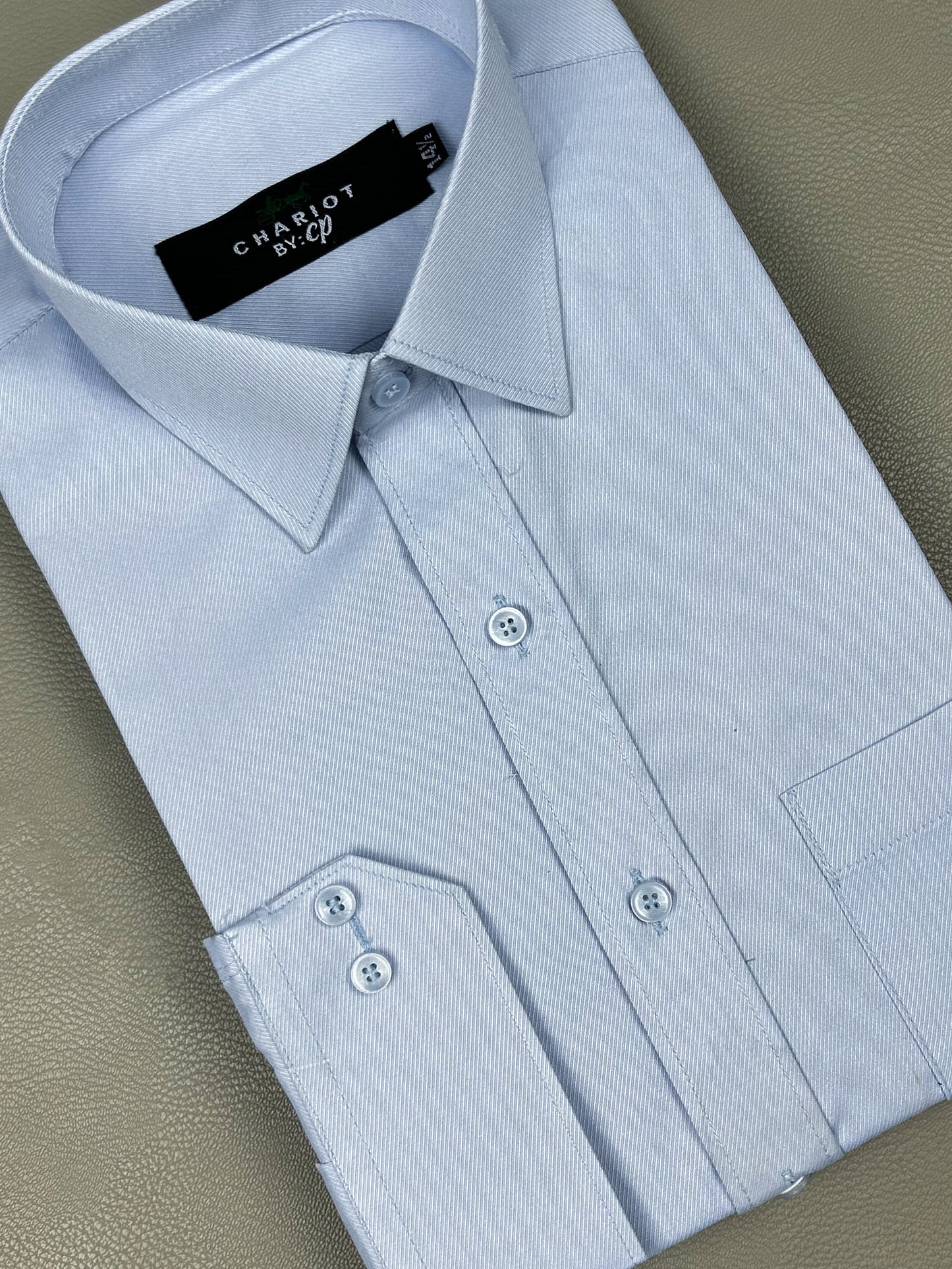 Sky Blue Stripes Formal Dress Shirt For Men MFS195