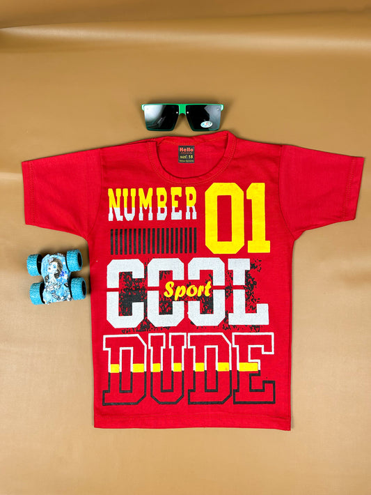 4Yrs - 9Yrs Cool Red T-Shirt For Boys BTS25