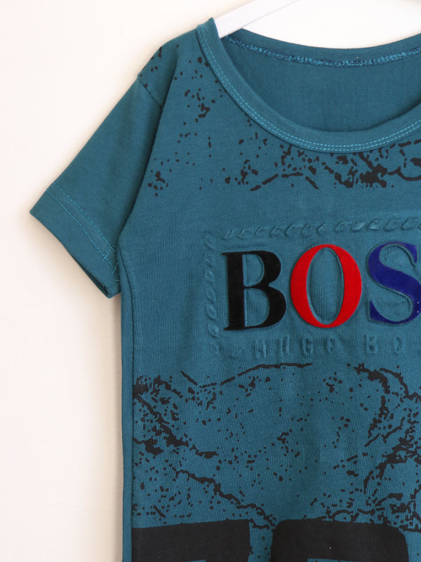 TB01 Boy T-Shirt 3 Yrs - 8 Yrs Boss Sea Green