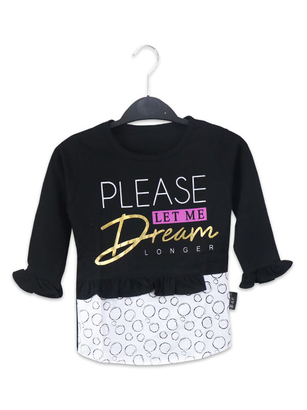 ATT Girls T-Shirt 3.5 Yrs - 9 Yrs Dream Black