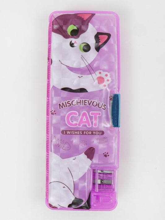 PB20 Pencil Box with 2 Sharpeners For Kids Cat Pink