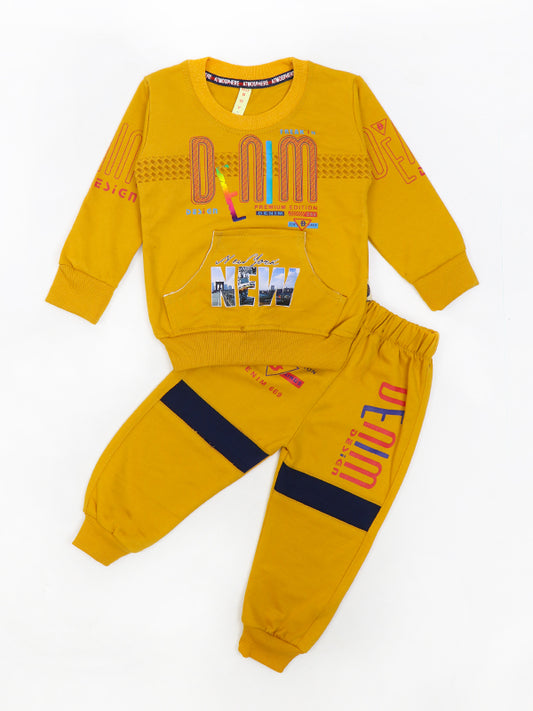 AJ Kids Suit 1Yr - 4Yrs Denim Mustard