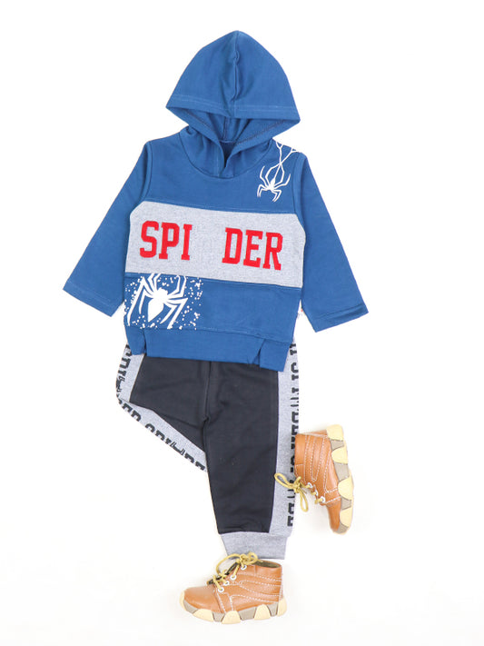 BS18 SK Hooded Kids Suit 1Yr - 4Yr Spider Blue