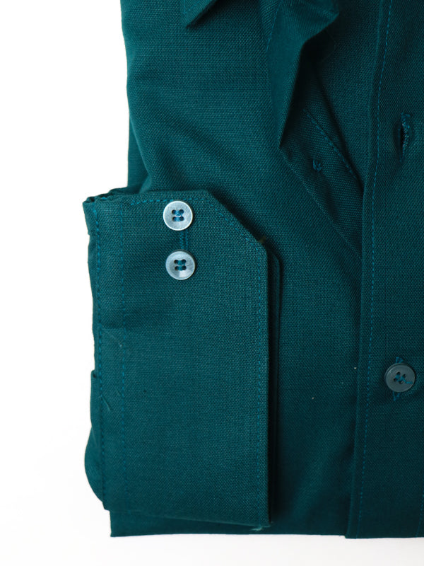 Z Men's Plain Chambray Formal Dress Shirt Dark Sea Green