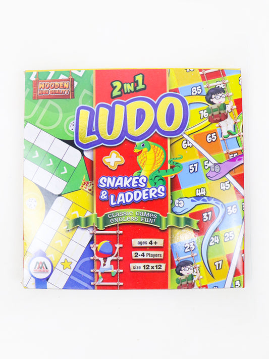 2 in 1 LUDO + Snakes And Ladders Set - 12" x 12"