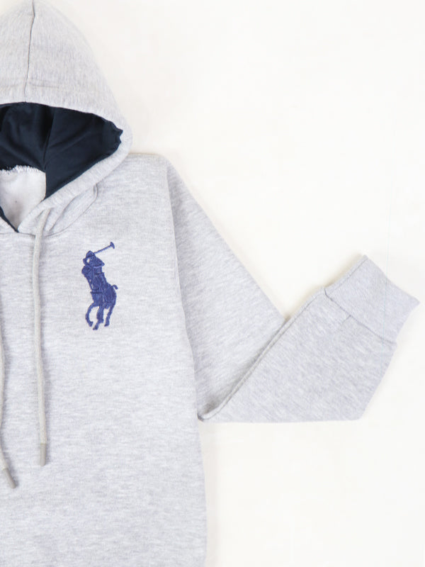 KH11 Kids Pullover Hoodie 4Yrs - 9Yrs Polo Light Grey