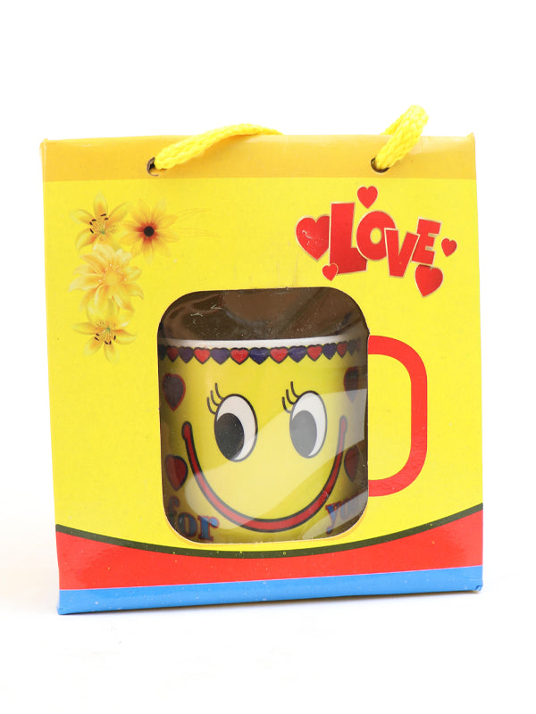 For You Coffee Cup with Spoon Set Yellow