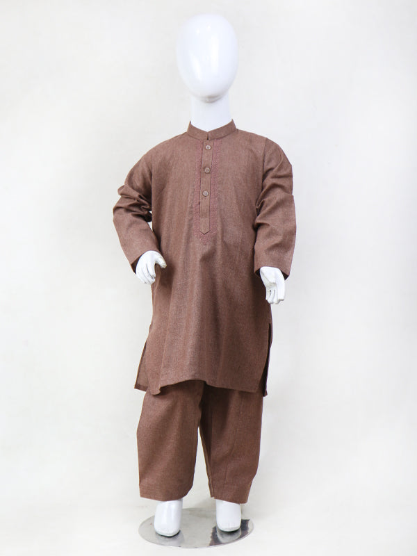 BKS12 Boys Kameez Shalwar Suit 5Yrs - 14Yrs 05 Brown