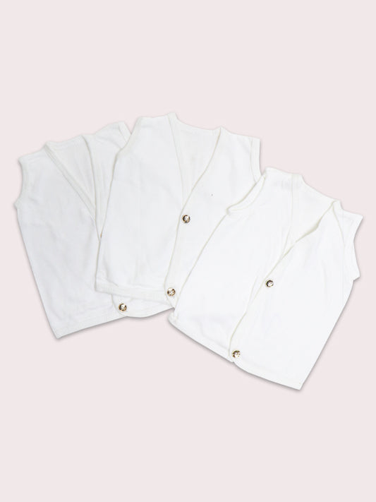 Pack Of 3 Newborn Inner Sleeveless Vest White