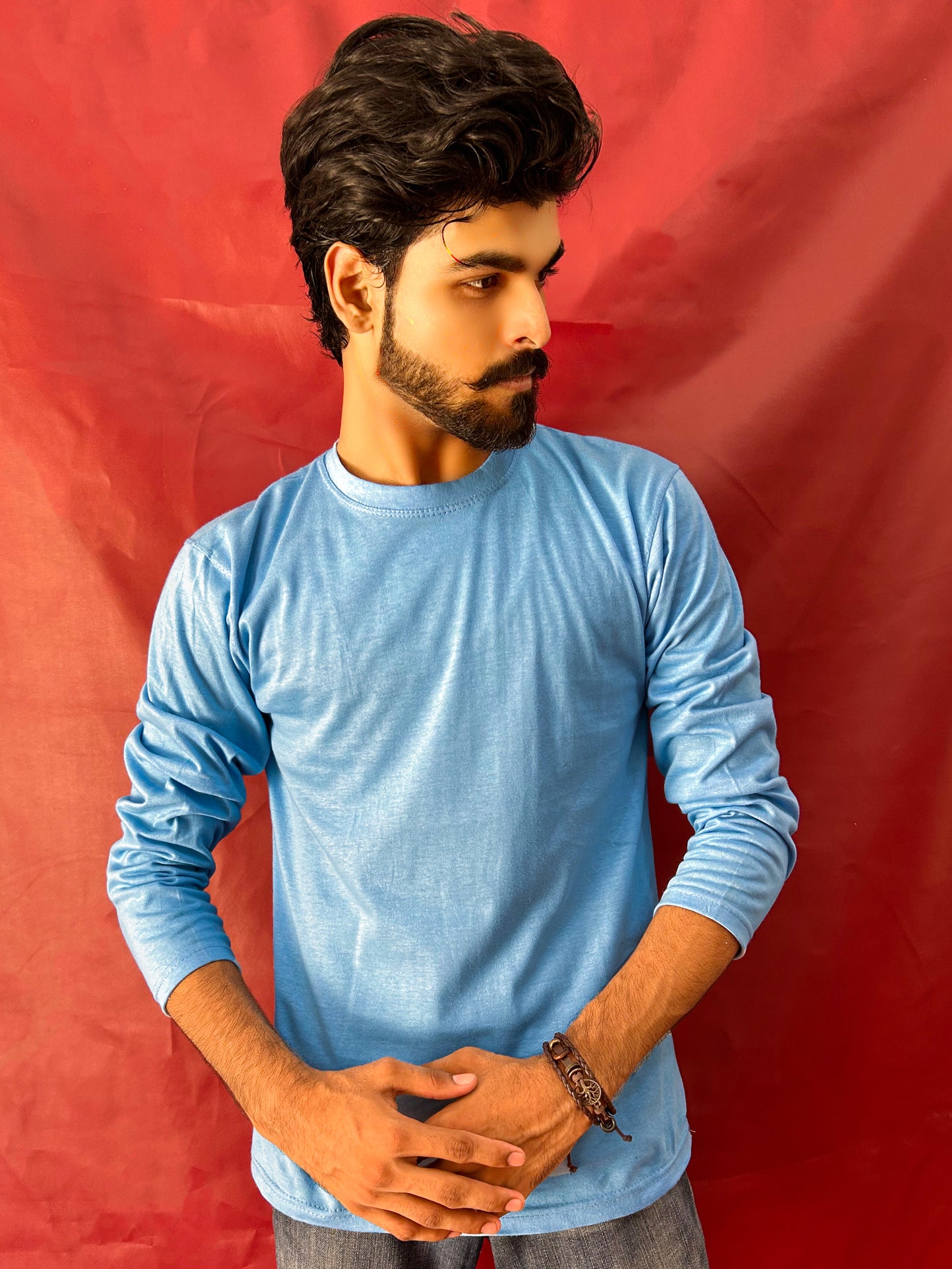 Blue Plain T-Shirt For Men MG MTS92