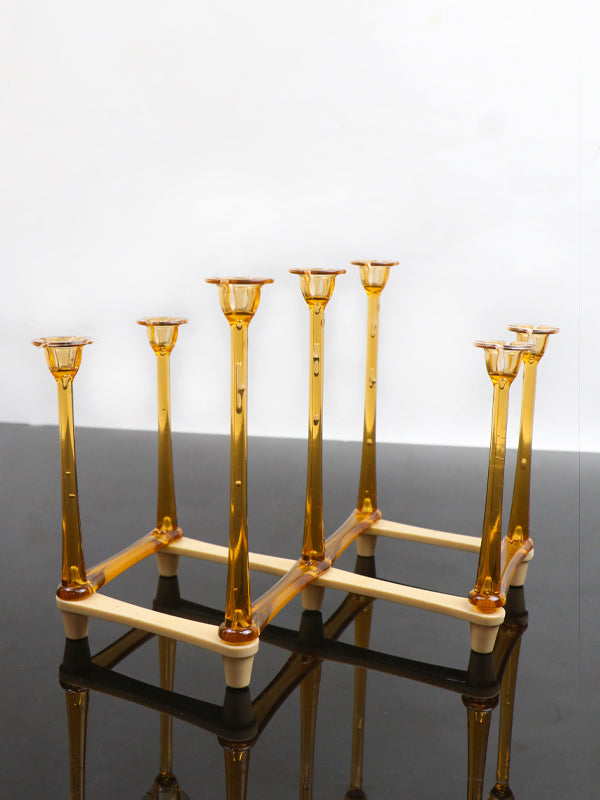 Foldable Glass Stand & Candle Stand Golden