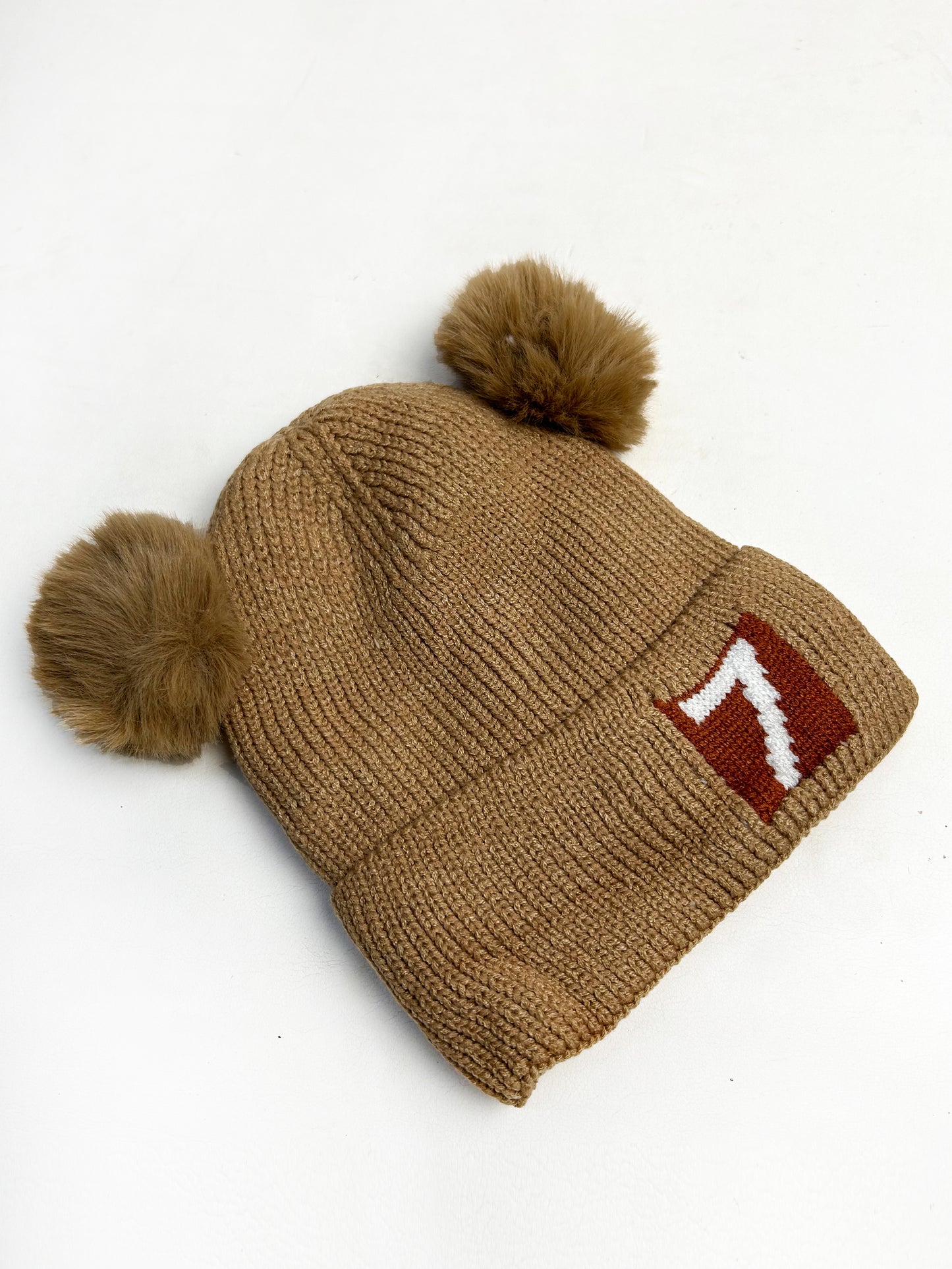 Light Brown Beanie Winter Caps For Kids/Unisex Winter Hat/Warm Knitted Beanie for Kids KWC19