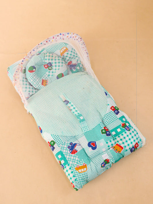 Green Sleeping Bag With Mosquito Net For Newborns N NBSB08