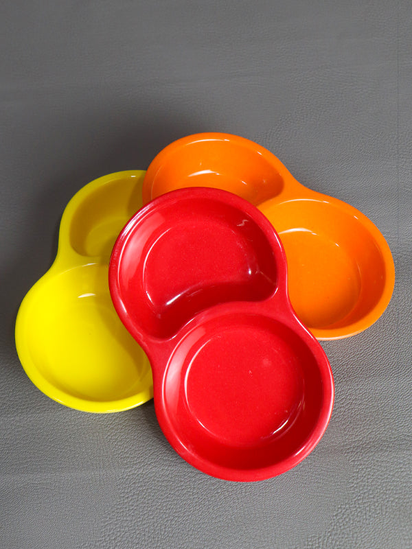 Pack Of 3 Multicolor Melamine Small Sauce Ramekins D-01