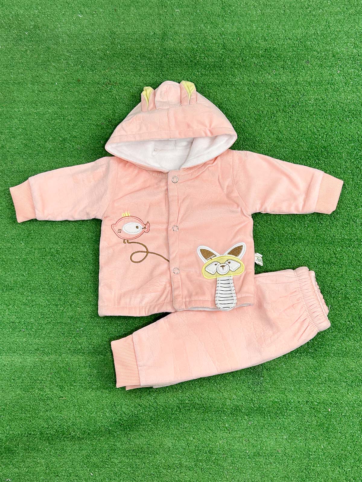 0Mth - 3Mth Fleece Pink Suit For Newborns NBS647