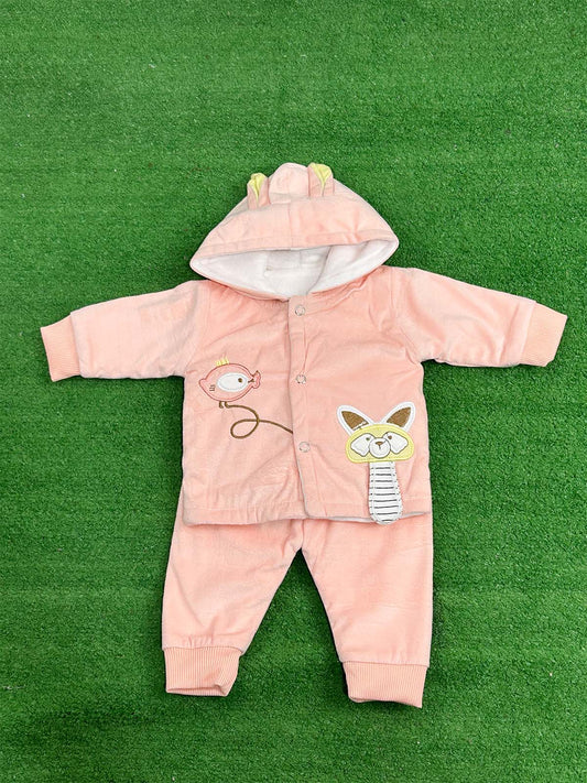 0Mth - 3Mth Fleece Pink Suit For Newborns NBS647