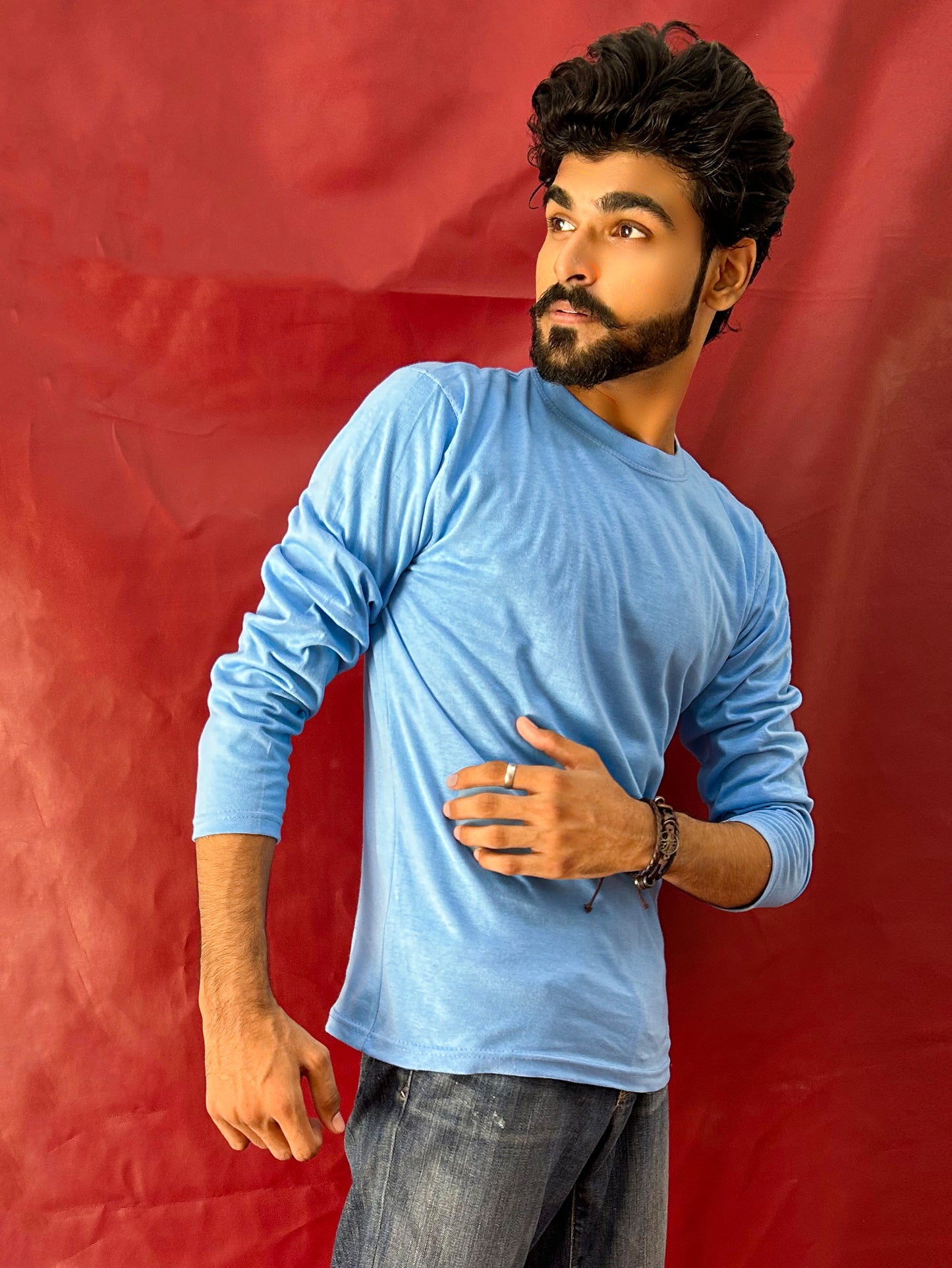 Blue Plain T-Shirt For Men MG MTS92