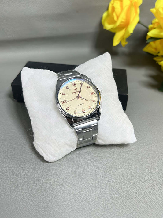 Silver Stainless Steel Watch For Men MW161