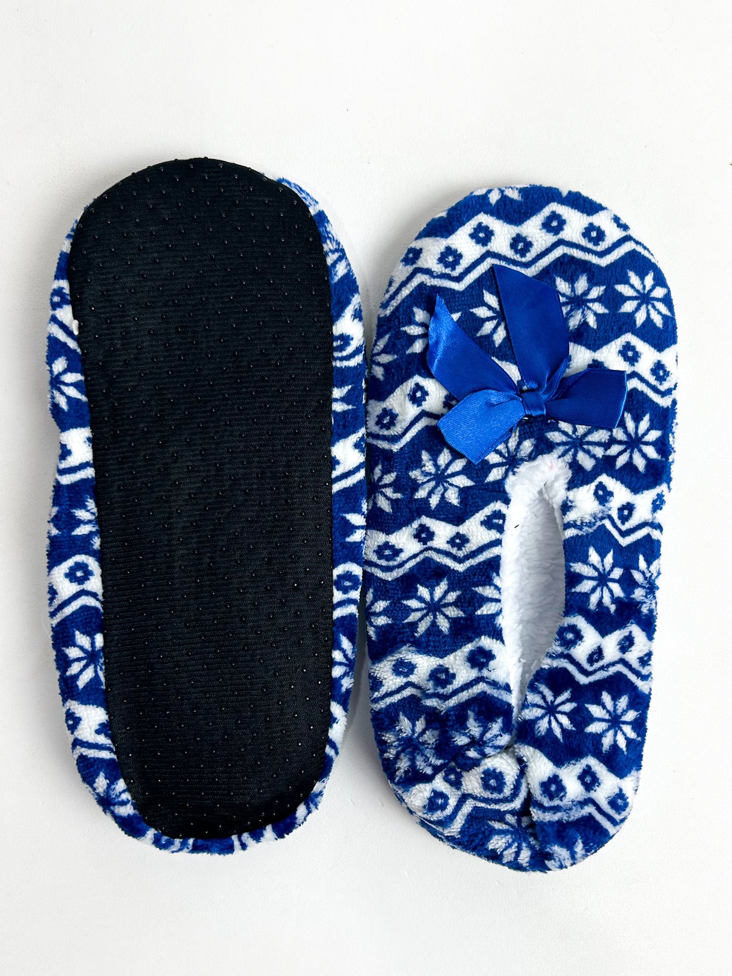 Blue Fuzzy Slipper Socks FSS15