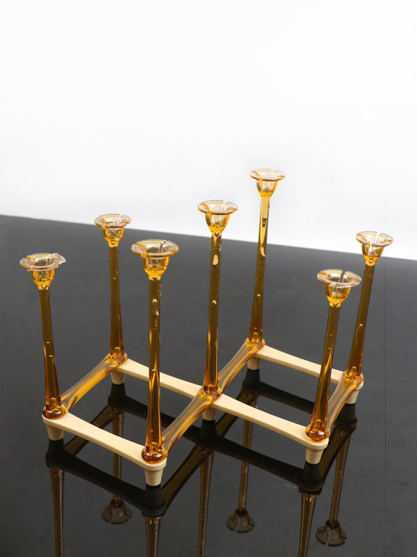 Foldable Glass Stand & Candle Stand Golden