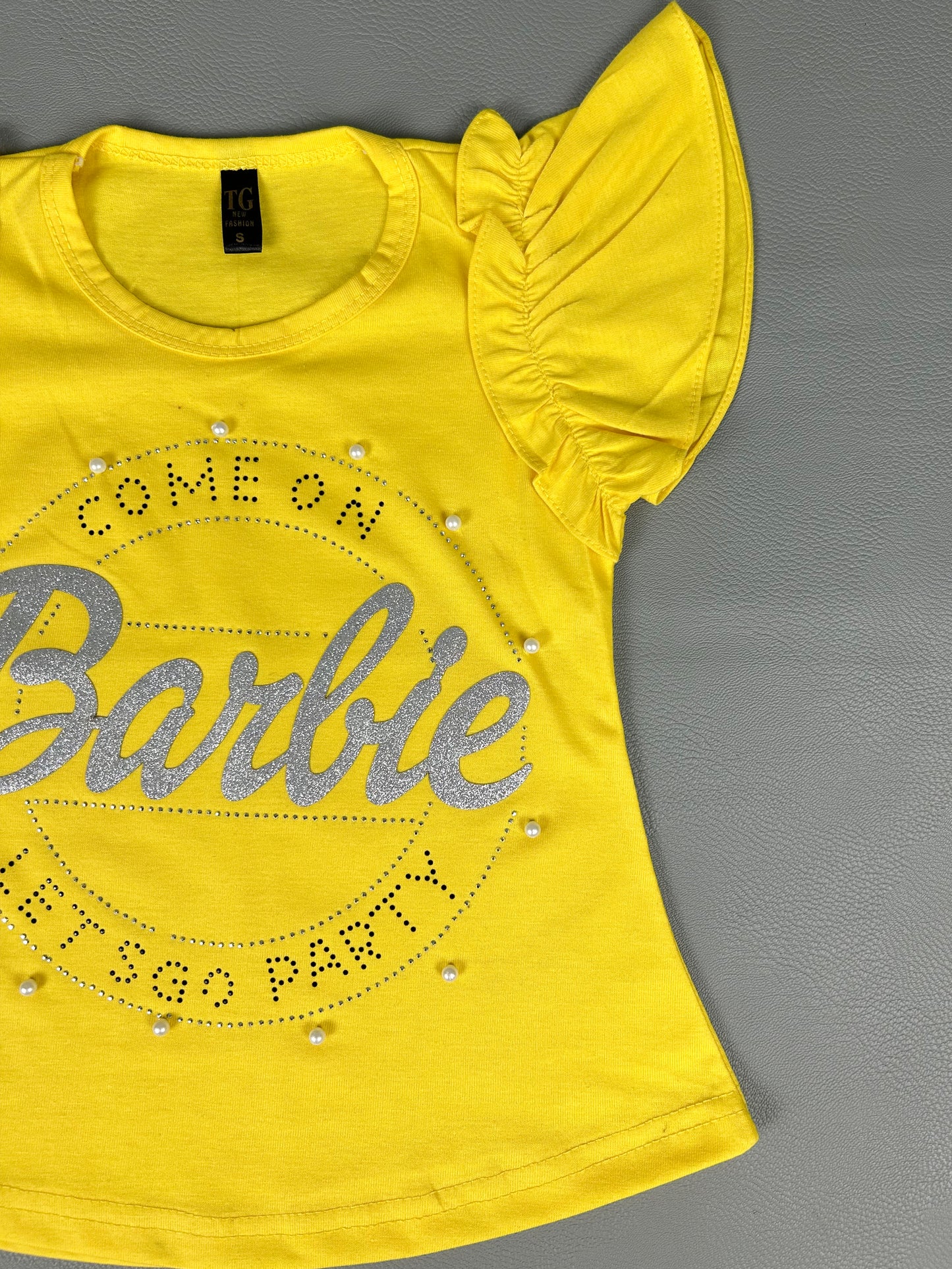 2.5Yrs - 7Yrs Barbie Yellow T-Shirt For Girls TB GTS28