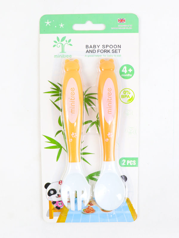 Baby Spoon Fork Set Orange