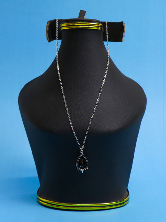 Black Water Drop Pendant Fashion Necklace