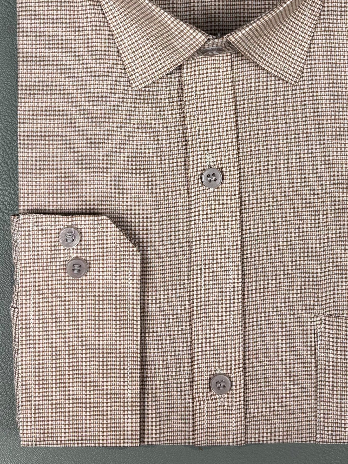 Brown Grid Check Formal Dress Shirt For Men AZ MFS204