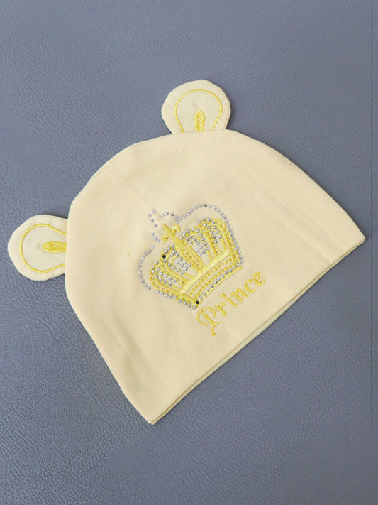 Light Yellow Prince Cap For Newborn NBC04