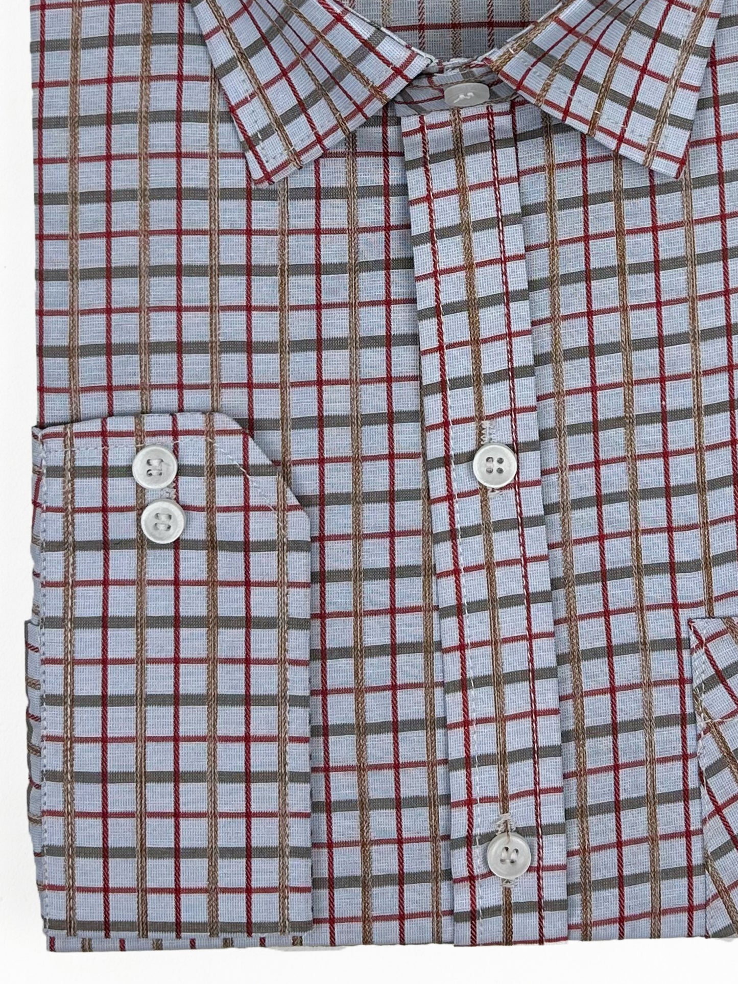 Light Grey Checks Formal Dress Shirt For Men AZ MFS213