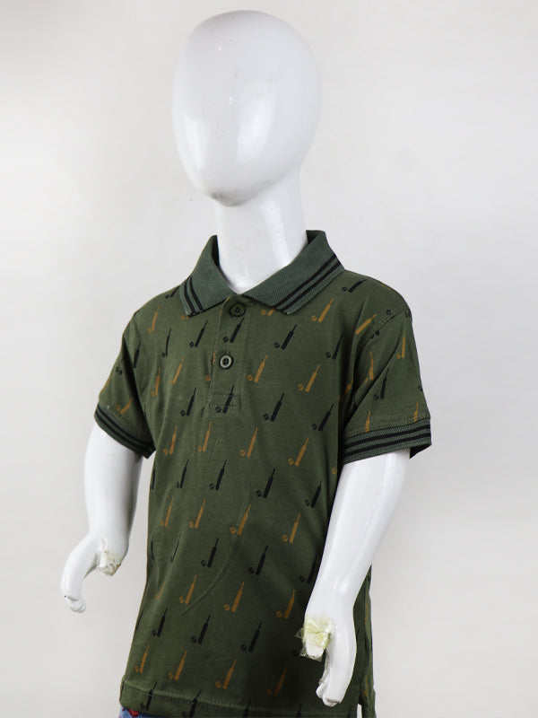 BTS01 MM Boys Polo T-Shirt 2.5Yrs - 8Yrs Batball Green